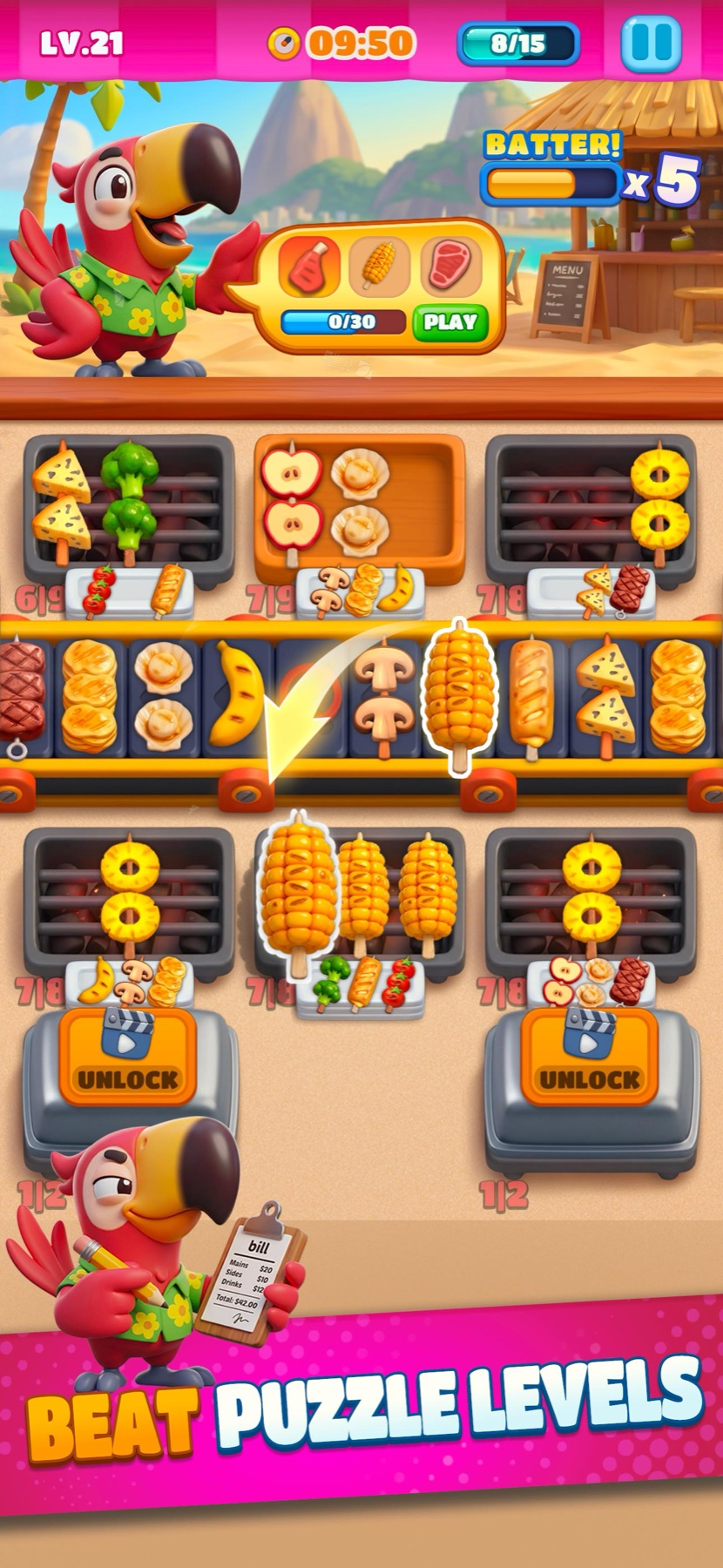 BoBos Sizzle Match screenshot — Beat puzzle levels