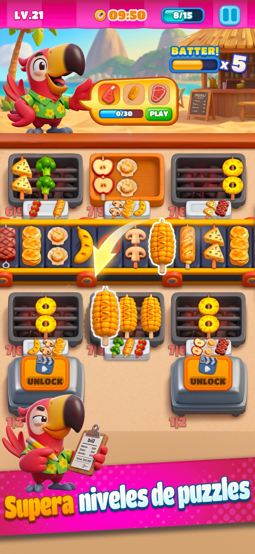 BoBos Sizzle Match screenshot — Super puzzle levels